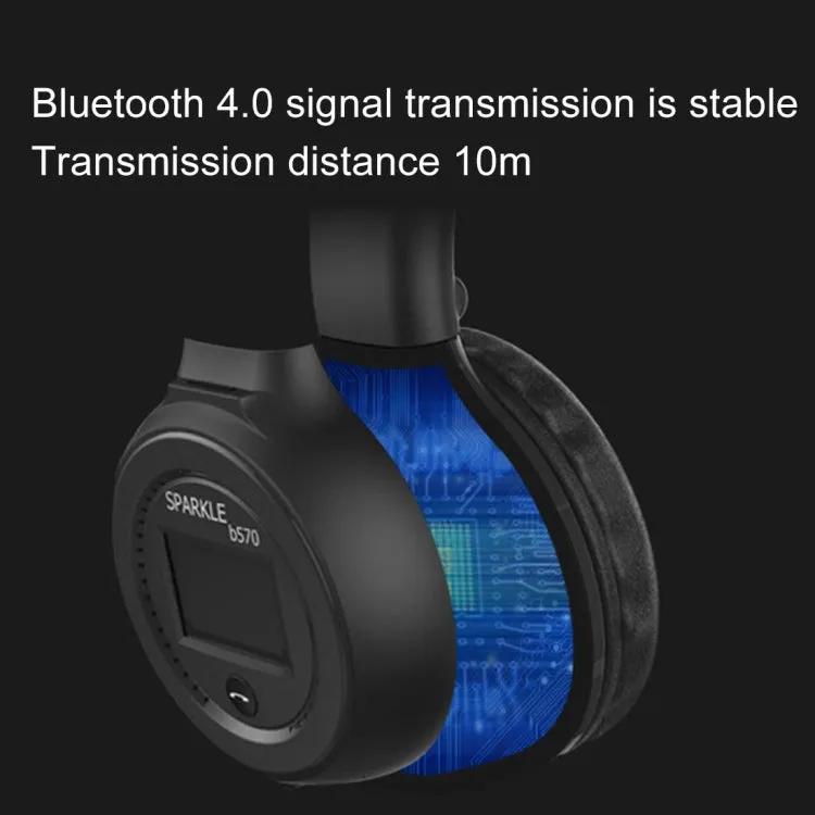 ZEALOT B570 Stereo Wired Wireless Bluetooth Subwoofer Headset with LED Color Screen Design & HD Microphone & FM, For Mobile Phones & Tablets & Laptops, Support 32GB TF Card Maximum(Brown)