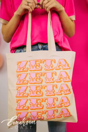 Zeta Retro Font Tote Bag